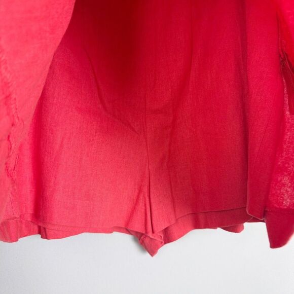 ZARA | NEW Coral Red Linen Skort Skirt with Shorts Women’s Size Medium - Picture 5 of 8